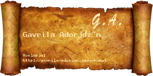 Gavrila Adorján névjegykártya